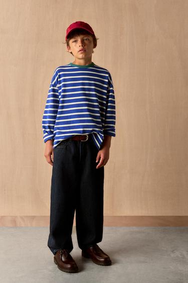 STRIPE PRINT T-SHIRT - Blue by Zara
