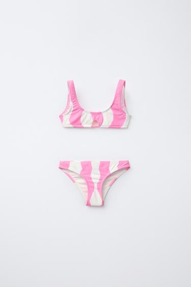 6-14 YEARS/ WAVE PRINT BIKINI - Neon pink by Zara