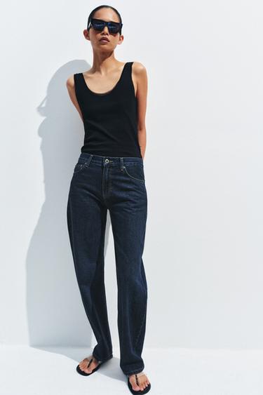 ZW COLLECTION LOW-RISE STRAIGHT JEANS - Blue by Zara