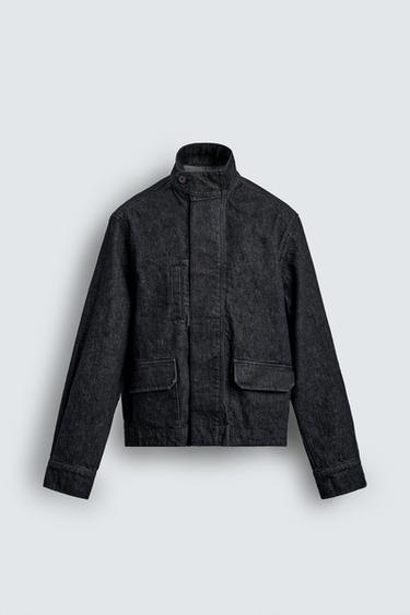 DENIM JACKET WITH POCKETS - Indigo by Zara