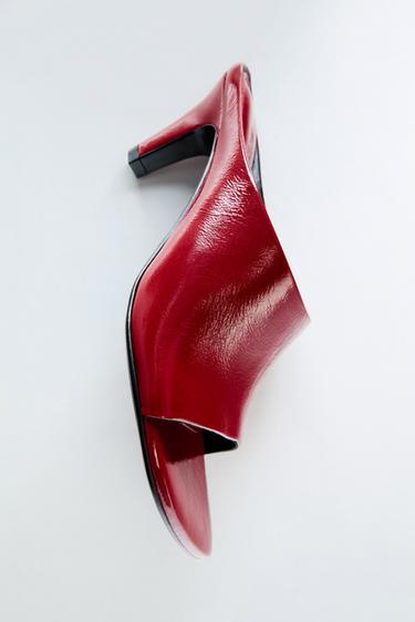 LEATHER MULE SANDALS - LIMITED EDITION - Red by Zara