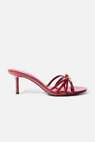 HIGH-HEEL SANDALS WITH BOW - Red by Zara
