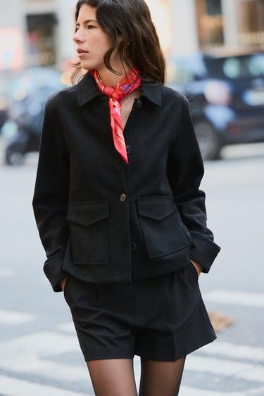 FAUX SUEDE JACKET - Black by Zara - Image 0