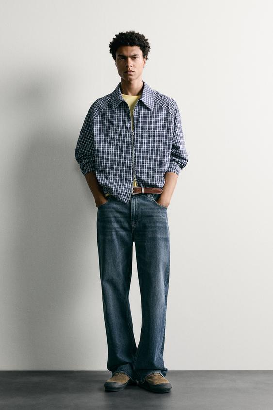 TEXTURED CHECK OVERSHIRT - Blue by Zara - Image 0