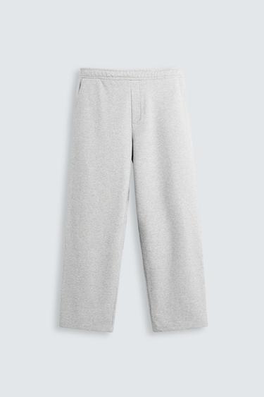 WIDE-LEG JOGGER TROUSERS - Grey marl by Zara