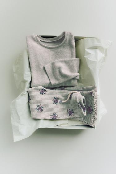 PRINTED SOFT TOUCH T-SHIRT AND LEGGINGS SET - Grey marl by Zara