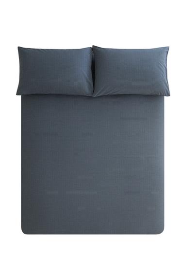 REVERSIBLE COTTON DUVET COVER - Mid-blue by Zara