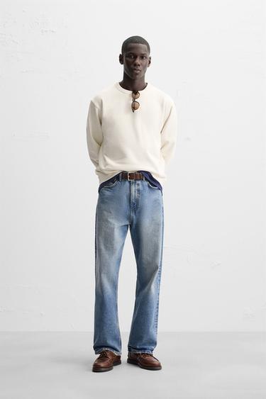 BASIC CREW NECK SWEATSHIRT - Oyster-white by Zara