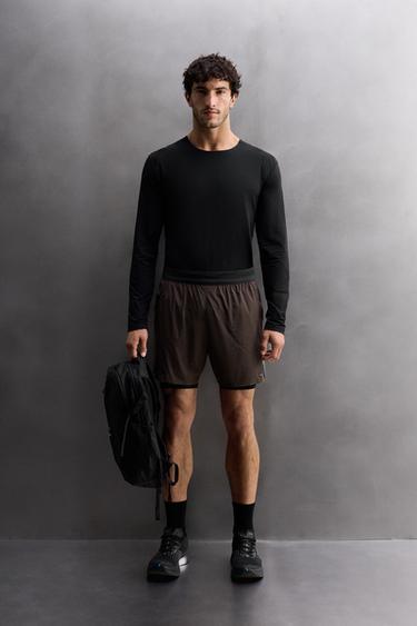 COLOUR BLOCK RUNNING SHORTS - Brown by Zara - Image 0