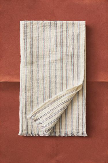 STRIPED MUSLIN BABY BLANKET - Blue by Zara