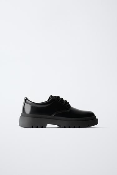 TRACK SOLE DERBY SHOES - Black by Zara - Image 0