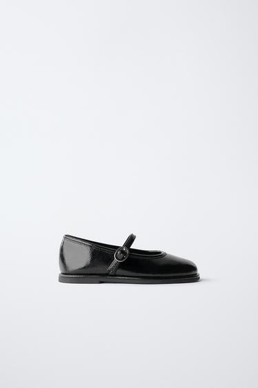 PATENT BALLET FLATS - Black by Zara