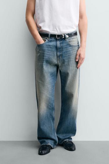 LOOSE FIT JEANS - Blue / Green by Zara