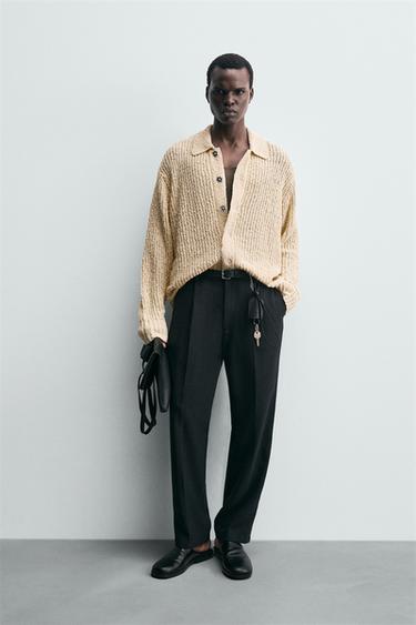 TEXTURED KNIT CARDIGAN - Ecru by Zara - Image 0