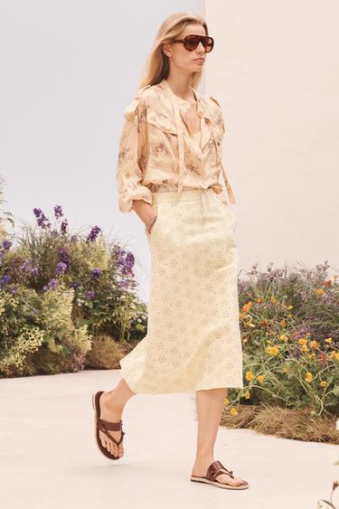 SCHFFL SKRT - Pastel yellow by Zara
