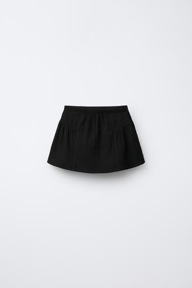 LADDER STITCH RUFFLE SKIRT - Black by Zara