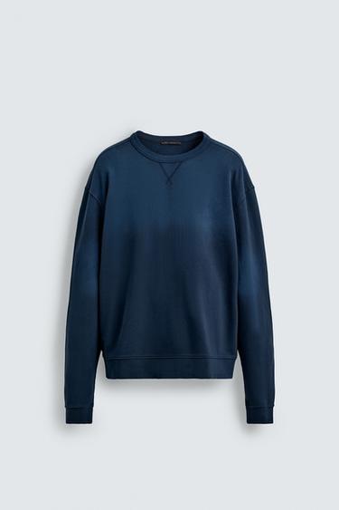 FADED CREW NECK SWEATSHIRT - Blue by Zara