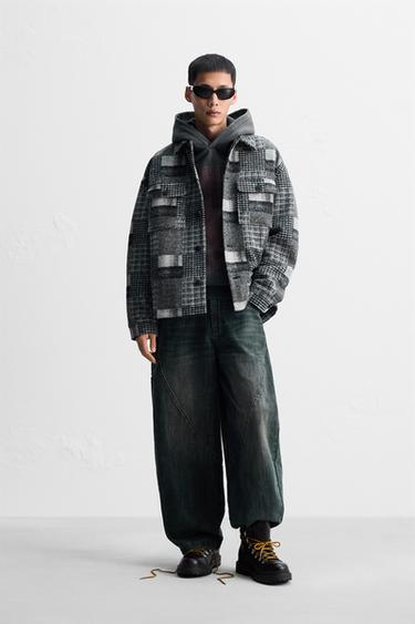 PATCHWORK OVERSHIRT WITH POCKETS - Grey by Zara - Image 0