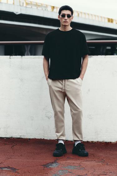 COMFORT JOGGER WAIST TROUSERS - Beige by Zara
