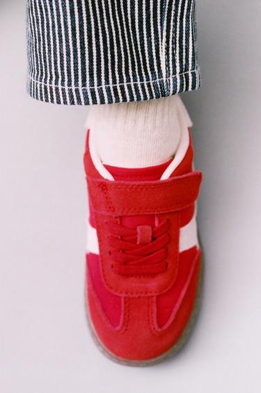 SPLIT SUEDE SNEAKERS - Red by Zara
