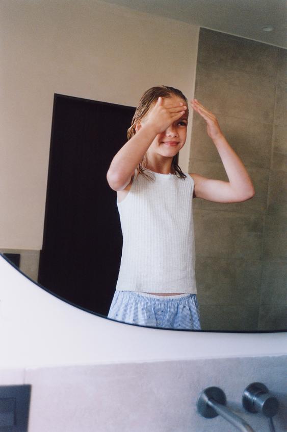6-14 YEARS/ GINGHAM PRINT PYJAMA SET - Blue by Zara - Image 0