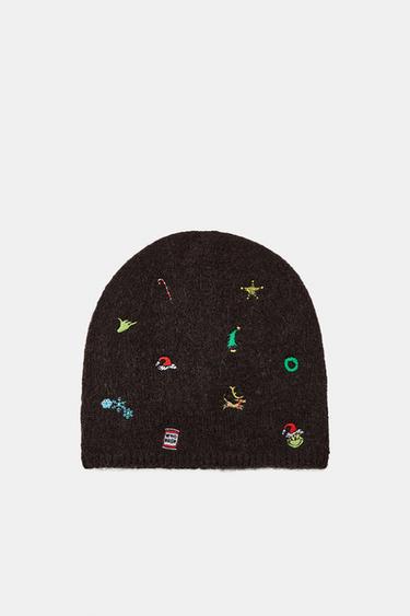 GRINCH™ EMBROIDERED BEANIE - Brown by Zara
