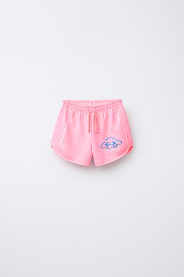 CINNAMOROLL © SANRIO EMBOSSED BERMUDA SHORTS - Neon pink by Zara