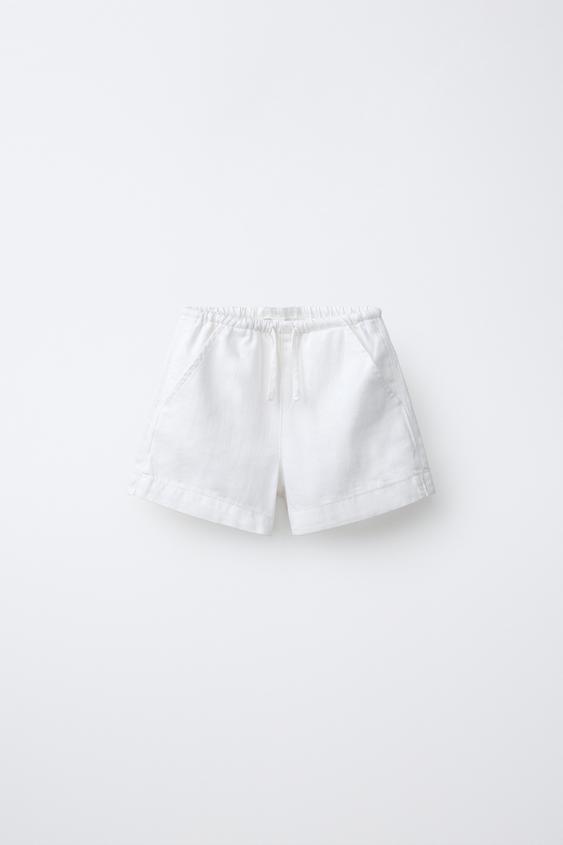 DRAWSTRING DENIM BERMUDA SHORTS - White by Zara - Image 0