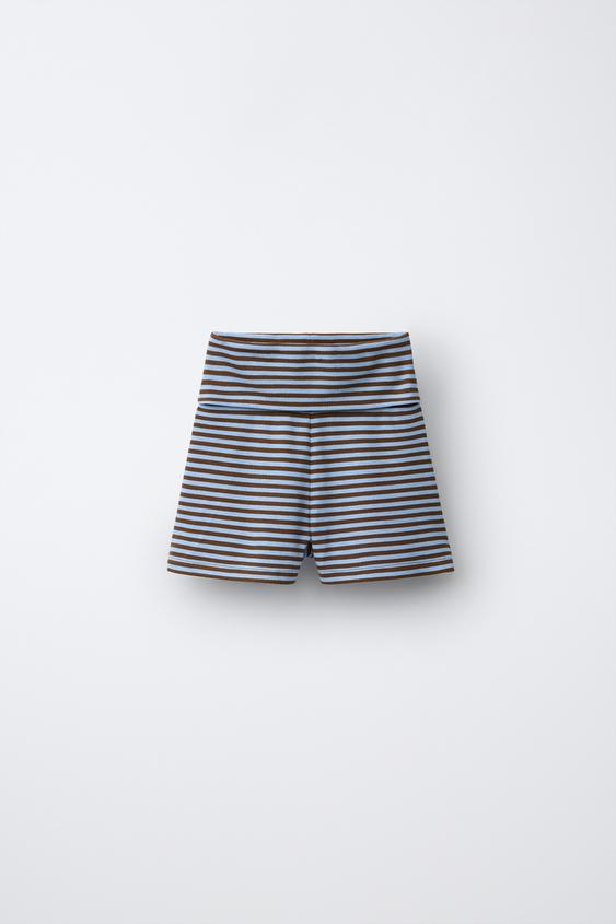 PUKAS SURF STRIPED CYCLING LEGGINGS - Brown by Zara - Image 0