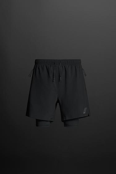 2-IN-1 TRAINING SHORTS - Black by Zara