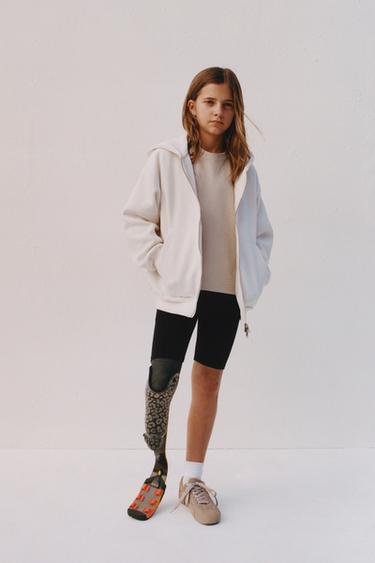 HOODIE WITH ZIP - Ecru by Zara - Image 0