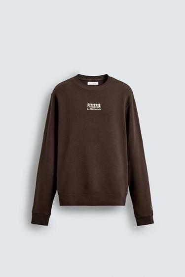 PIZZERIA LA MONTECARLO PRINTED SWEATSHIRT - Brown by Zara