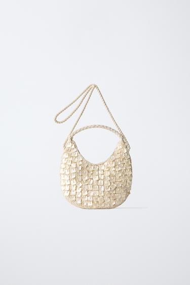 CROSSBODY BAG WITH APPLIQUÉS - Ecru White by Zara
