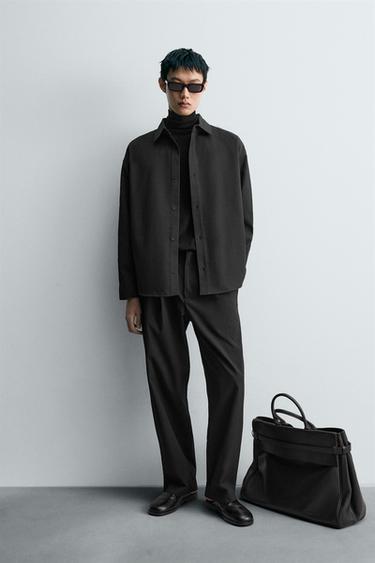 GEOMETRIC JACQUARD OVERSHIRT - Black by Zara - Image 0
