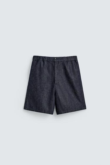 LIGHTWEIGHT DENIM BERMUDA SHORTS - Blue / Indigo by Zara