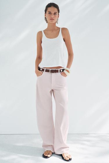 ZW COLLECTION HIGH-WAIST BARREL JEANS - Lavender by Zara - Image 0