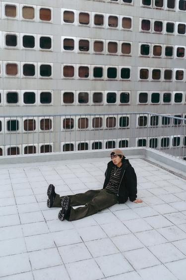 WASHED HOODED JACKET - Charcoal by Zara