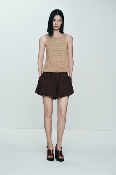 RUSTIC KNIT TOP - SAND/BROWN by Zara