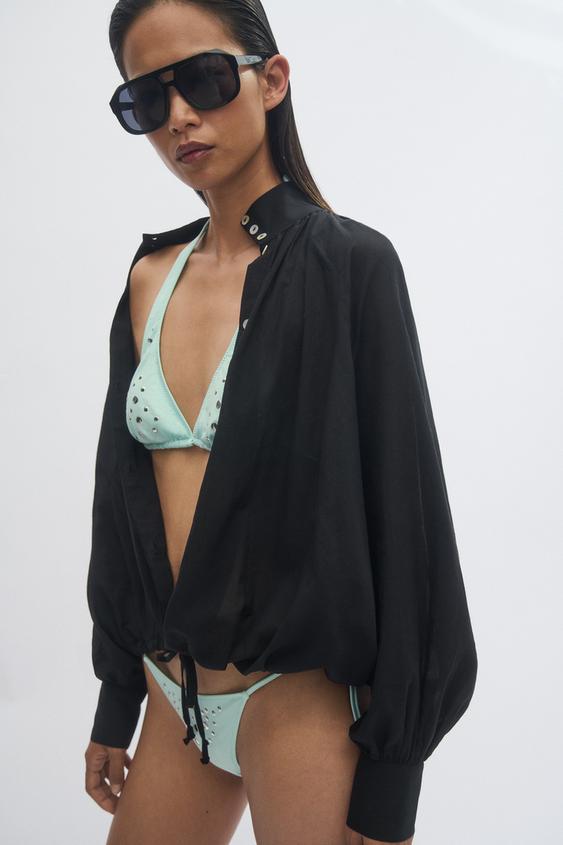ZW COLLECTION HIGH NECK SHIRT - Black by Zara - Image 0