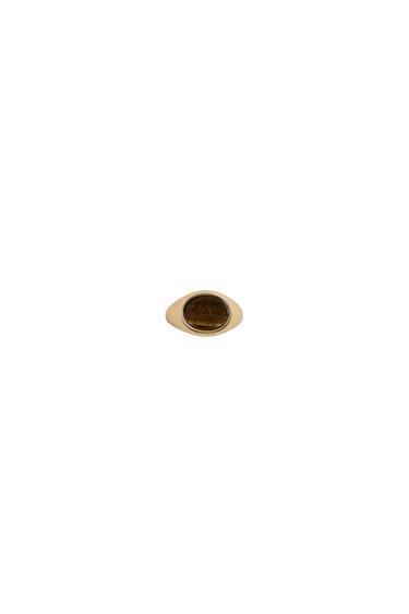 STONE SIGNET RING - Gold by Zara