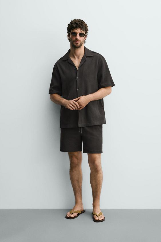 TEXTURED REGULAR FIT SHIRT - Charcoal by Zara - Image 0