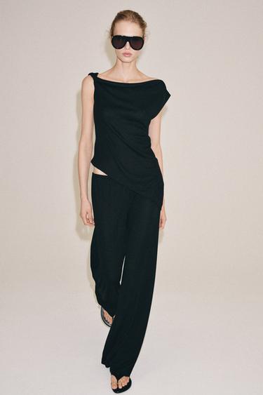 RUSTIC STRAIGHT TROUSERS - Anthracite grey by Zara