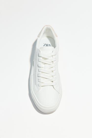 SNEAKERS WITH TOPSTITCH DETAIL - White by Zara
