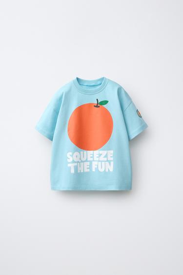 FRUIT PRINT T-SHIRT - Sky blue by Zara