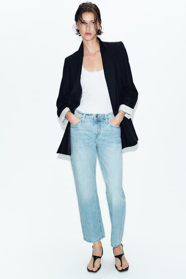 Z1975 CROPPED MID-WAIST JEANS - Light blue by Zara