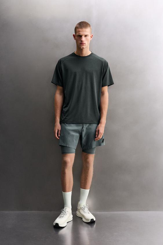 TEXTURED TECHNICAL T-SHIRT - charcoal grey by Zara - Image 0