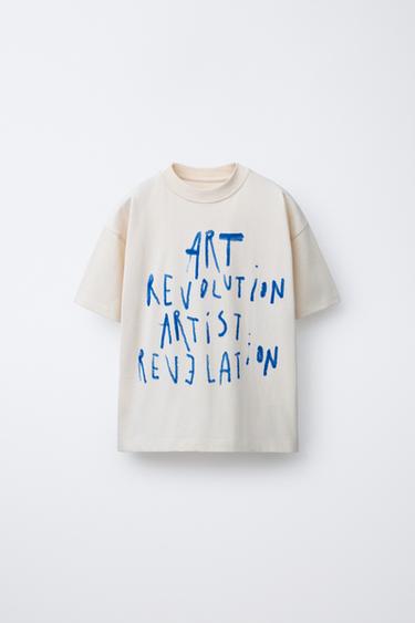 PRINTED T-SHIRT - Ecru by Zara