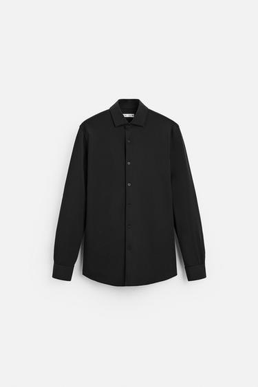 TEXTURED STRETCH SHIRT - Black by Zara