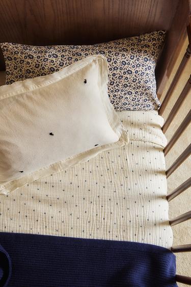 KIDS' DOTTED COTTON DUVET COVER - Blue/White by Zara