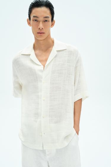 RELAXED FIT SHIRT - Oyster-white by Zara